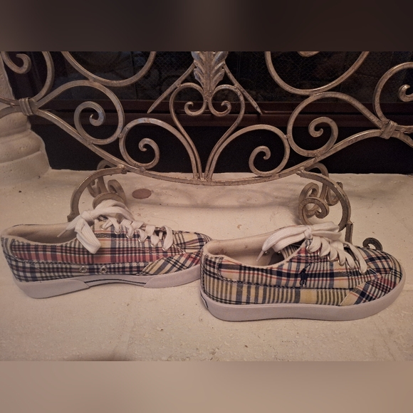 NEW, never worn! Polo‎ Ralph Lauren Plaid Women’s Sz 9B  Tennis Shoes  Lace Up - Picture 11 of 13